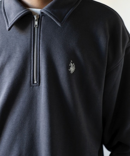 「U.S. POLO ASSN.」 スウェットカットソー L ブラック メンズ_画像9