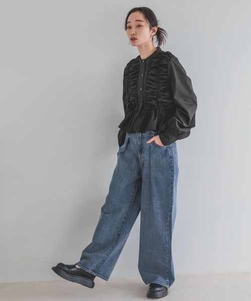 「JEANASIS」 長袖ブラウス FREE チャコールグレー レディース_画像6