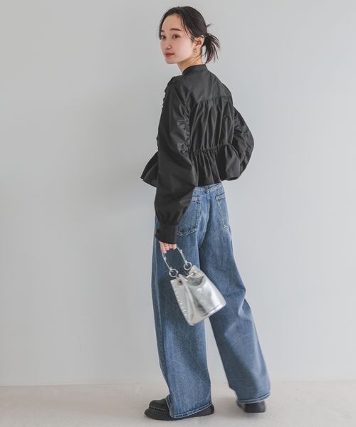 「JEANASIS」 長袖ブラウス FREE チャコールグレー レディース_画像7