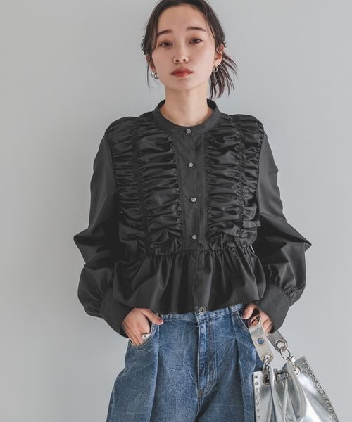「JEANASIS」 長袖ブラウス FREE チャコールグレー レディース_画像8