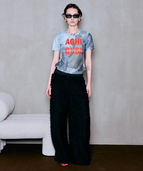 ワイドパンツ パンツ Tulle Tiered Easy Pants/チュールティアードイージーパンツ レディースの画像
