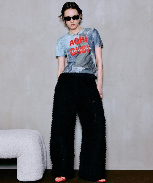 ワイドパンツ パンツ Tulle Tiered Easy Pants/チュールティアードイージーパンツ レディースの画像