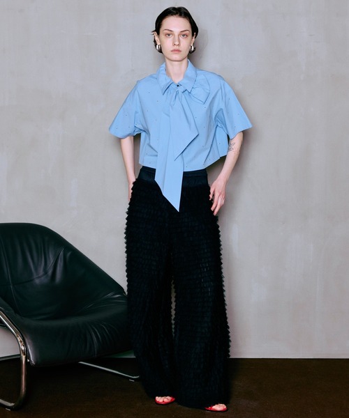 ワイドパンツ パンツ Tulle Tiered Easy Pants/チュールティアードイージーパンツ レディースの画像