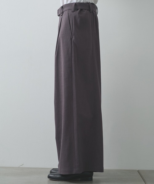 スラックス 「UJOH HOMME/ウジョー」別注 Belted Wide Flare Pants メンズの画像