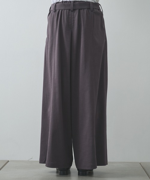 スラックス 「UJOH HOMME/ウジョー」別注 Belted Wide Flare Pants メンズの画像