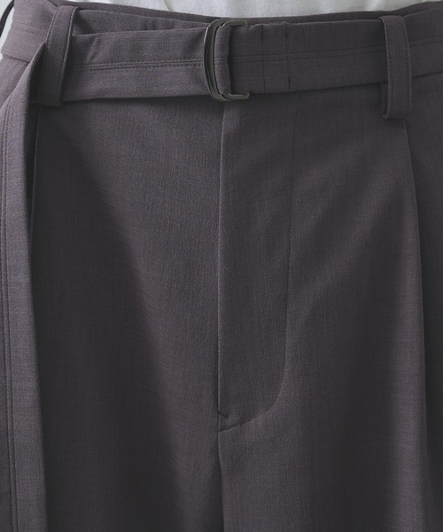 スラックス 「UJOH HOMME/ウジョー」別注 Belted Wide Flare Pants メンズの画像