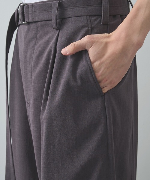 スラックス 「UJOH HOMME/ウジョー」別注 Belted Wide Flare Pants メンズの画像
