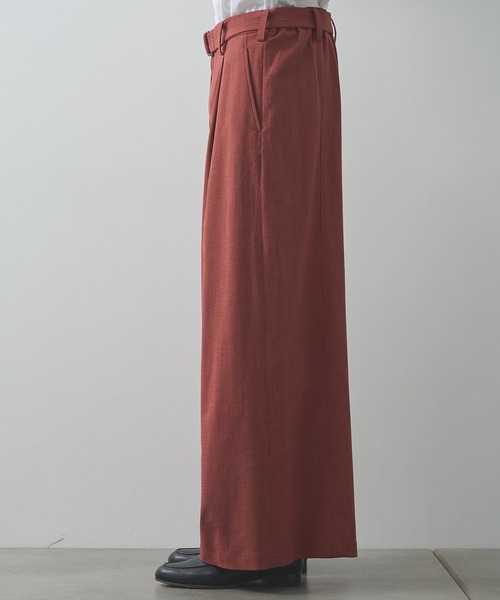 スラックス 「UJOH HOMME/ウジョー」別注 Belted Wide Flare Pants メンズの画像