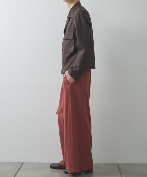 スラックス 「UJOH HOMME/ウジョー」別注 Belted Wide Flare Pants メンズの画像