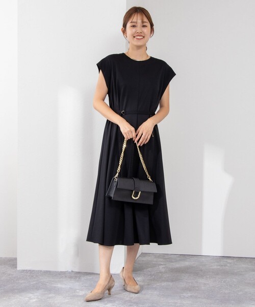 「NOLLEY'S」 半袖ワンピース 38 チャコールグレー レディース_画像2