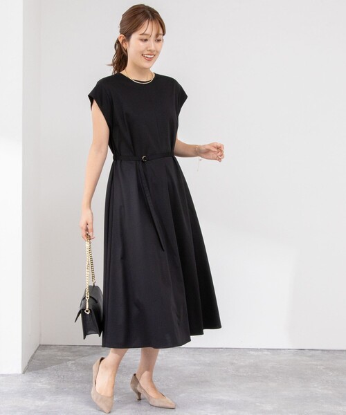 「NOLLEY'S」 半袖ワンピース 38 チャコールグレー レディース_画像3