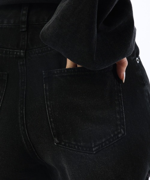 「SPIRALGIRL」 デニムショートパンツ MEDIUM ブラック レディース_画像4