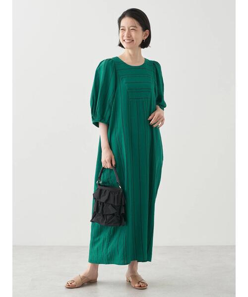 「AMERICAN HOLIC」 半袖ワンピース M ブラウン レディース_画像3