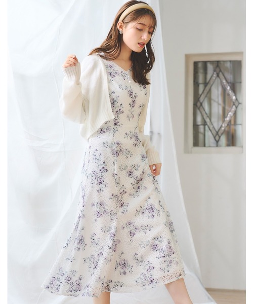 LAISSE PASSE（レッセパッセ） 7分袖ワンピース MEDIUM アイボリー 