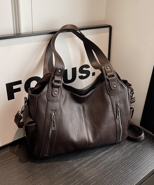 LAYERED ショルダーバッグ バッグ ファスナー PU ショルダーバッグ Y2K
