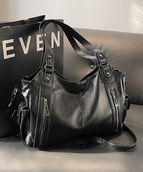 LAYERED ショルダーバッグ バッグ ファスナー PU ショルダーバッグ Y2K