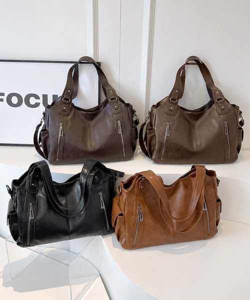 LAYERED ショルダーバッグ バッグ ファスナー PU ショルダーバッグ Y2K