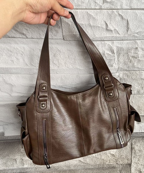 LAYERED ショルダーバッグ バッグ ファスナー PU ショルダーバッグ Y2K