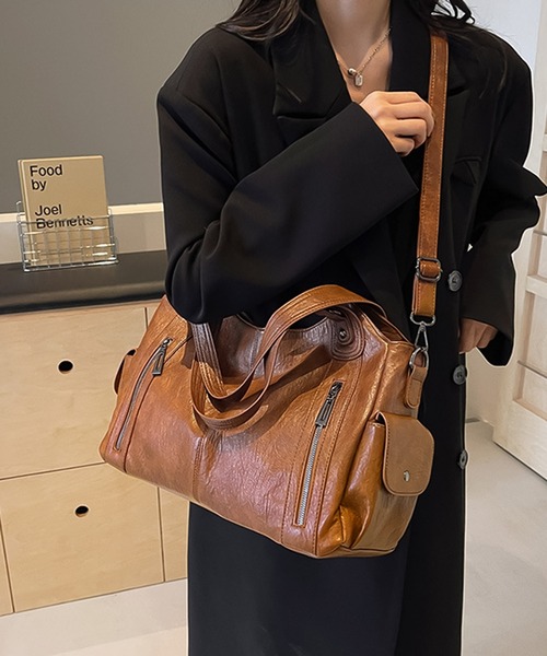 LAYERED ショルダーバッグ バッグ ファスナー PU ショルダーバッグ Y2K