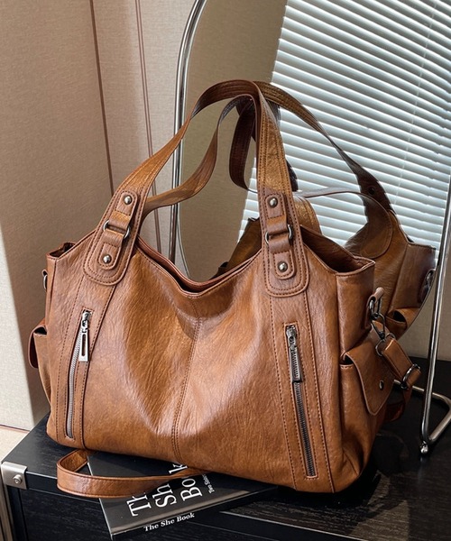 LAYERED ショルダーバッグ バッグ ファスナー PU ショルダーバッグ Y2K