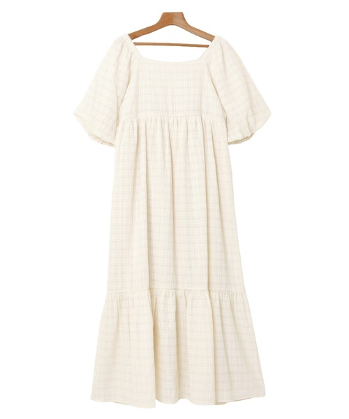 「Freesia by andme」 半袖ワンピース M キナリ レディース_画像2