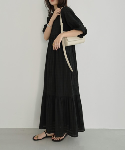 「Freesia by andme」 半袖ワンピース M キナリ レディース_画像6