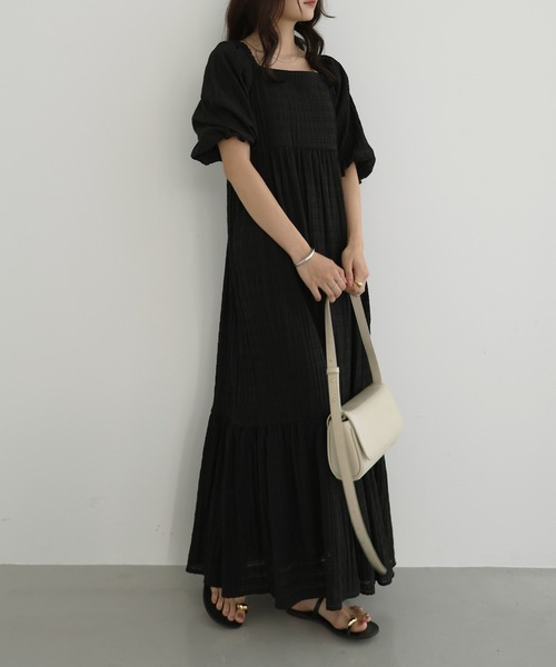 「Freesia by andme」 半袖ワンピース M キナリ レディース_画像7