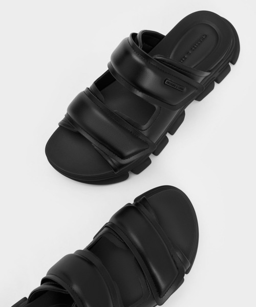 「CHARLES & KEITH」 フラットサンダル 23cm ブラック レディース_画像5