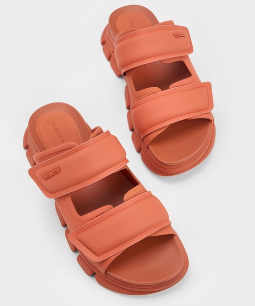 「CHARLES & KEITH」 フラットサンダル 23cm ブラック レディース_画像8