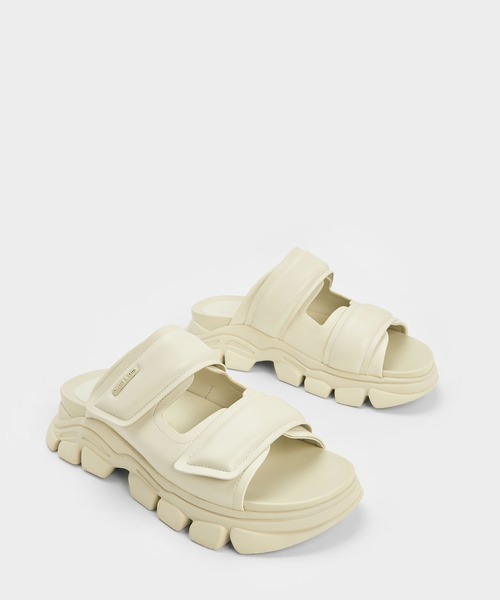 「CHARLES & KEITH」 フラットサンダル 23cm ブラック レディース_画像9