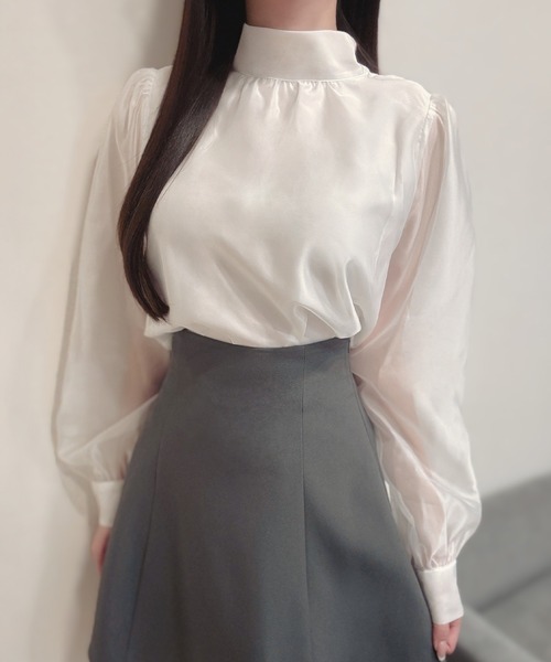 「junoah」 長袖ブラウス MEDIUM ホワイト レディース_画像3