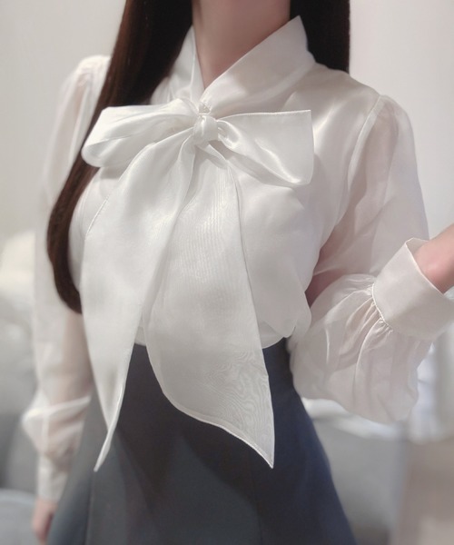 「junoah」 長袖ブラウス MEDIUM ホワイト レディース_画像6