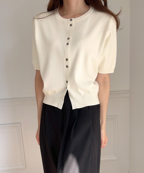 「LAUIR」 ニットカーディガン LARGE アイボリー レディース_画像5