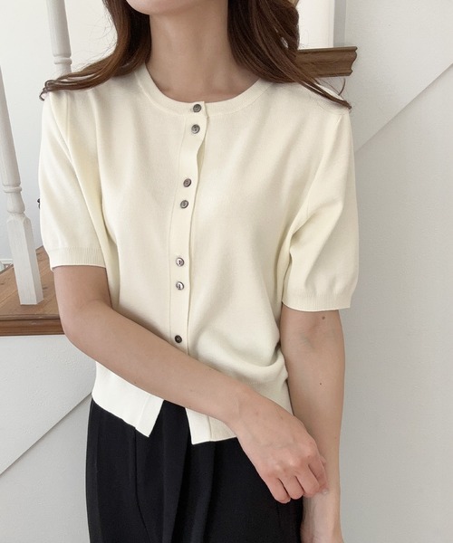 「LAUIR」 ニットカーディガン LARGE アイボリー レディース_画像6