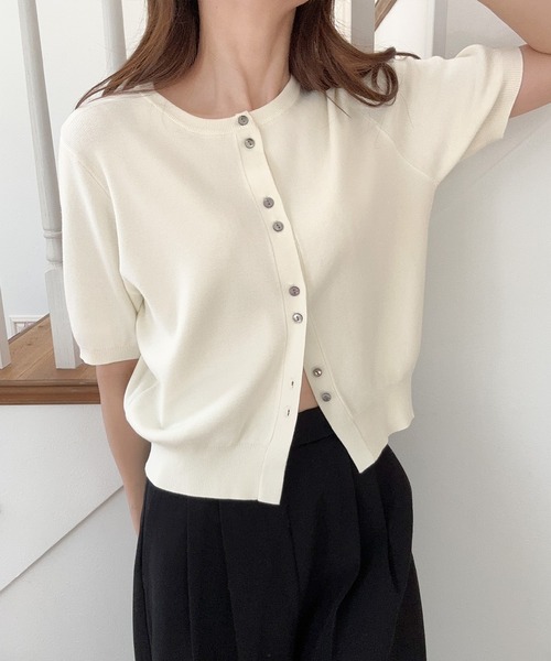 「LAUIR」 ニットカーディガン LARGE アイボリー レディース_画像7