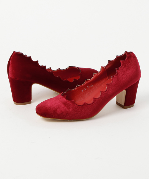 STYLEBLOCK（スタイルブロック） パンプス ベロアエッジカットチャン