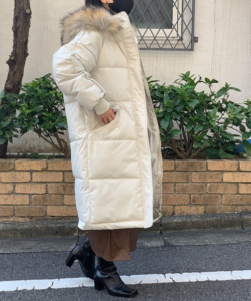 Jewelobe ダウン ダウンジャケット フェイクファーフーディ