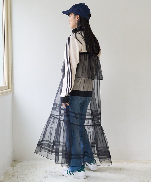 FREAK'S STORE ワンピース チュールフリルワンピース / シアー