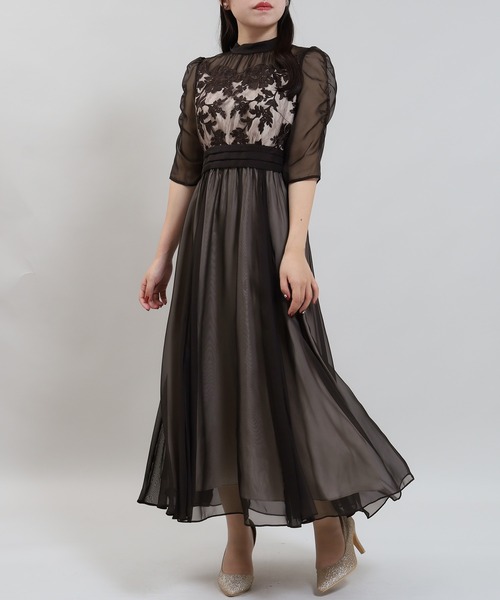 ASTORIA ODIER（アストリアオディール） ドレス フラワー刺繍