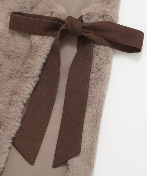 Fit more（フィットモア） ベスト ジレ サイドリボンエコファーベスト