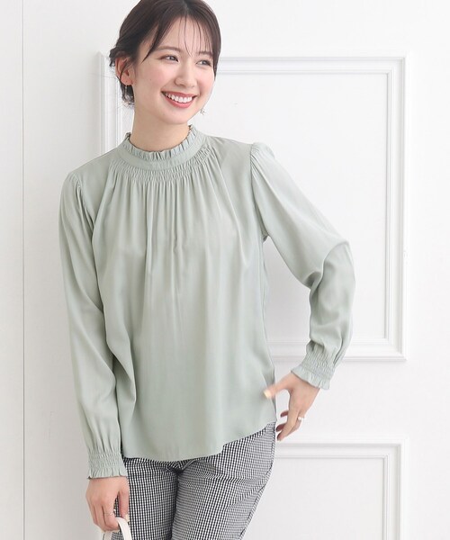 ブラウス シャツ シャーリングフリルネックブラウス レディース Couture Brooch ブラウス シャツ 「前後2WAY」フリルネック