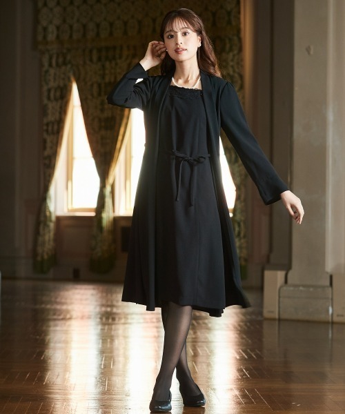 ニッセン セットアップ 「喪服・礼服」洗える防しわ軽い羽織り