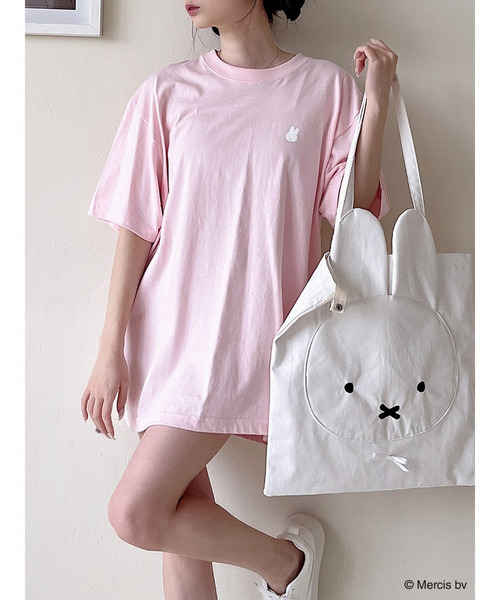 みぃ MIIA（ミーア） tシャツ miffy バイカラーロゴプリントTシャツ