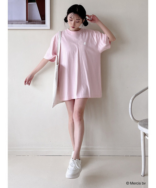 MIIA（ミーア） tシャツ miffy バイカラーロゴプリントTシャツ