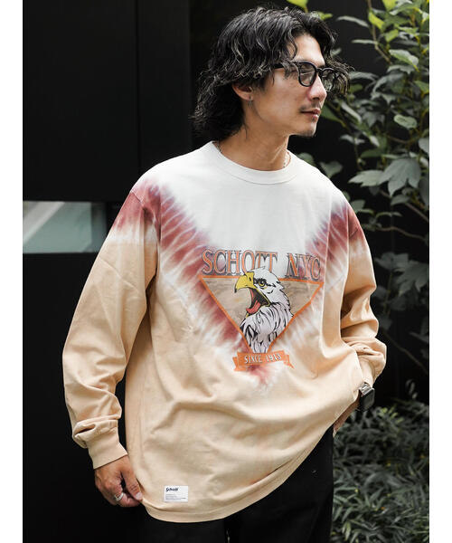 Schott ショット ロングTシャツ タイダイ イーグル トップス Schott N.Y.C tシャツ Schott/ショット/TIE-DYE EAGLE LS T