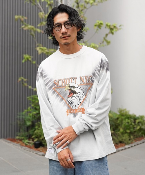Schott ショット ロングTシャツ タイダイ イーグル トップス Schott N.Y.C ショット TIE-DTE EAGLE ロングTシャツ タイダイ