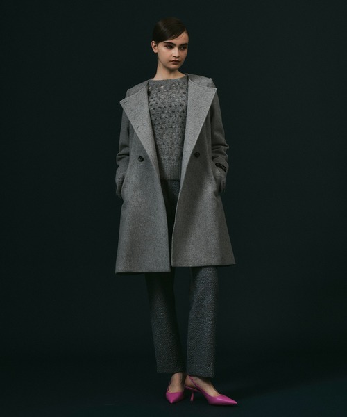 【美品】ビーバーノーカラーロングコート BEAUTY&YOUTH UNITED ARROWS（ビューティーアンドユース