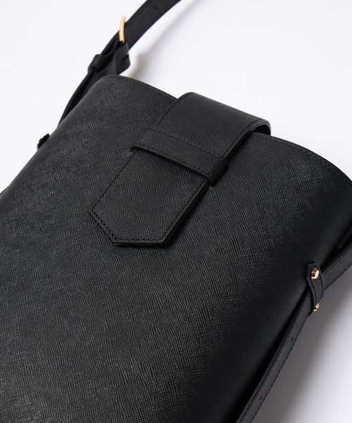 ショルダーバッグ Leather Flap Bucket Bag メンズ レディースの画像