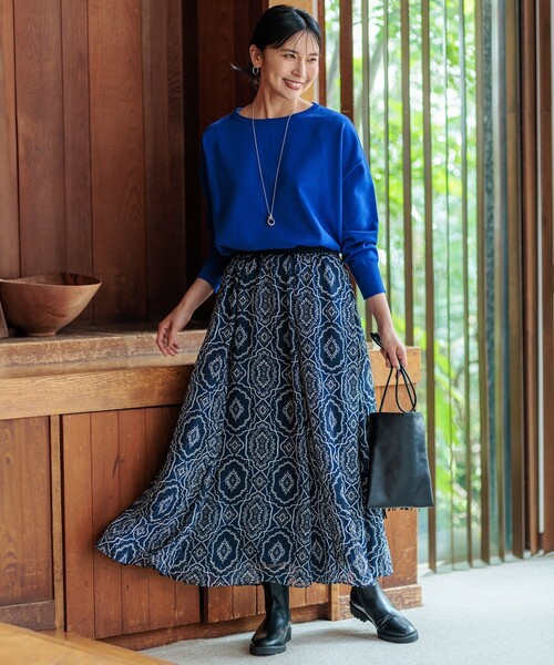 23区青いオーバーサイズニットセーター 23区（ニジュウサンク） ニット セーター 「洗える」ウールコットン