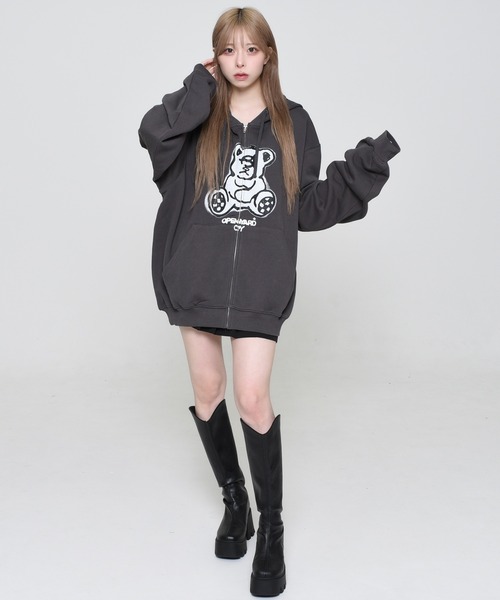 OY（オーワイ） パーカー SPRAYED ODOLLY HOODIE ZIP UP/スプレー
